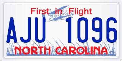 NC license plate AJU1096