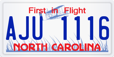 NC license plate AJU1116