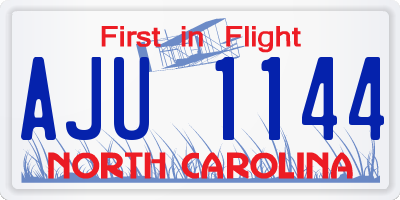 NC license plate AJU1144