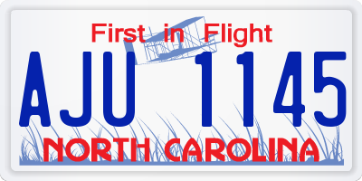 NC license plate AJU1145
