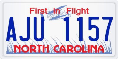 NC license plate AJU1157