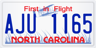 NC license plate AJU1165