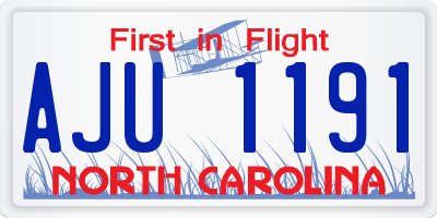 NC license plate AJU1191