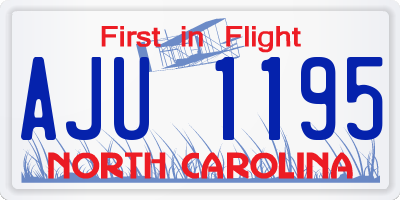 NC license plate AJU1195