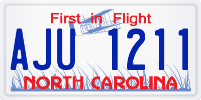 NC license plate AJU1211