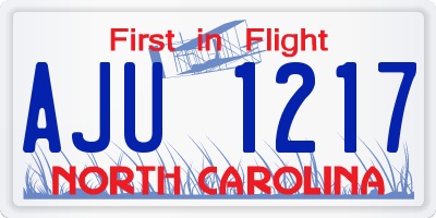 NC license plate AJU1217