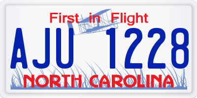 NC license plate AJU1228