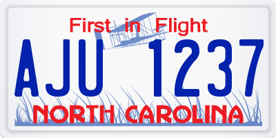 NC license plate AJU1237