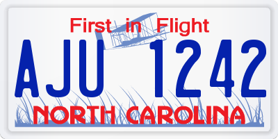 NC license plate AJU1242