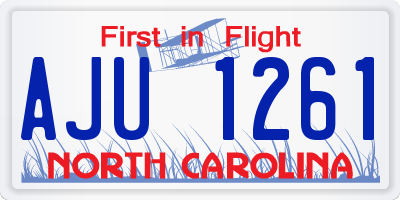 NC license plate AJU1261