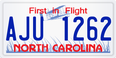 NC license plate AJU1262