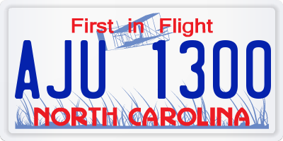 NC license plate AJU1300