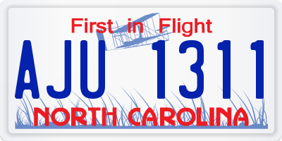 NC license plate AJU1311