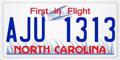 NC license plate AJU1313