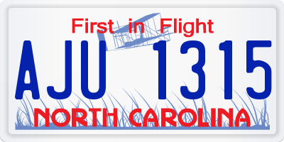 NC license plate AJU1315