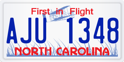 NC license plate AJU1348