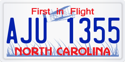 NC license plate AJU1355