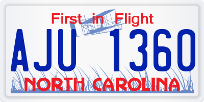 NC license plate AJU1360