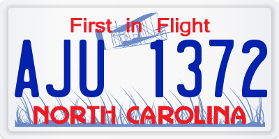 NC license plate AJU1372