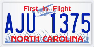 NC license plate AJU1375