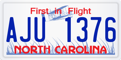 NC license plate AJU1376