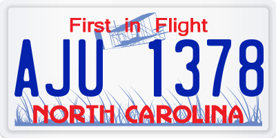 NC license plate AJU1378
