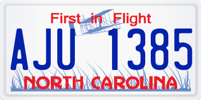 NC license plate AJU1385