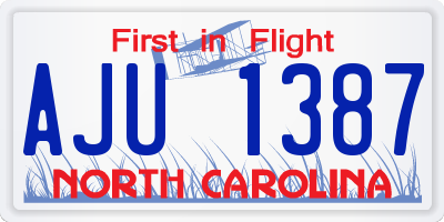 NC license plate AJU1387