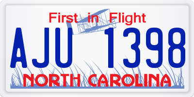 NC license plate AJU1398