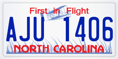 NC license plate AJU1406