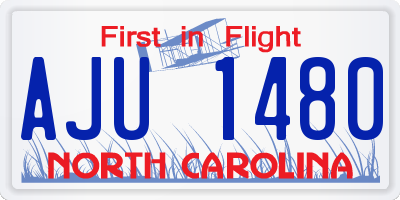 NC license plate AJU1480