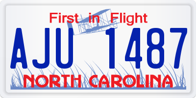 NC license plate AJU1487
