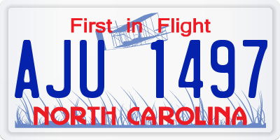 NC license plate AJU1497