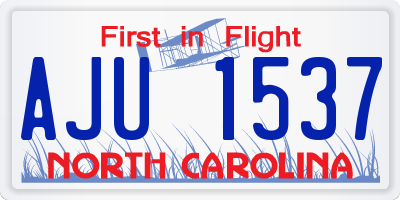 NC license plate AJU1537