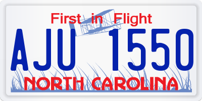 NC license plate AJU1550