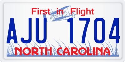 NC license plate AJU1704