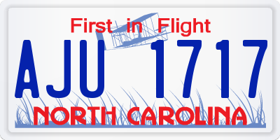 NC license plate AJU1717