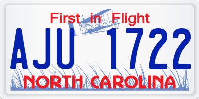 NC license plate AJU1722