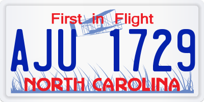 NC license plate AJU1729