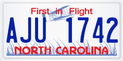 NC license plate AJU1742