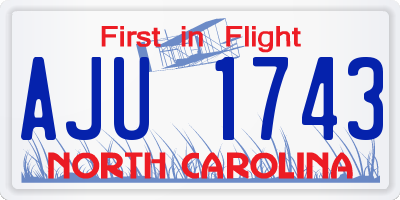 NC license plate AJU1743