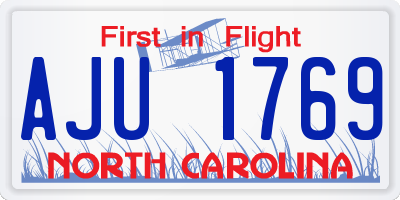NC license plate AJU1769