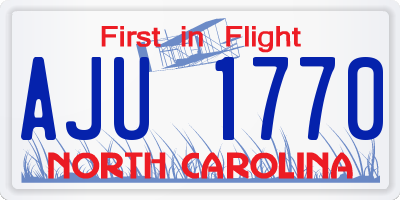 NC license plate AJU1770