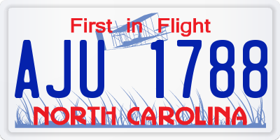 NC license plate AJU1788