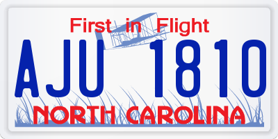 NC license plate AJU1810