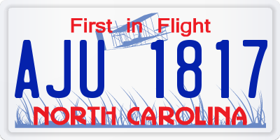 NC license plate AJU1817