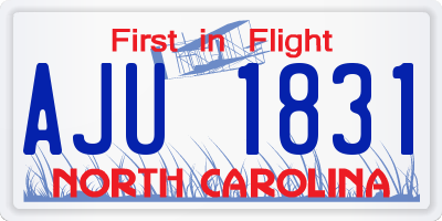NC license plate AJU1831