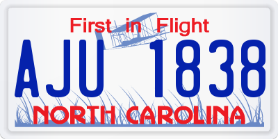 NC license plate AJU1838