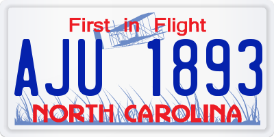 NC license plate AJU1893