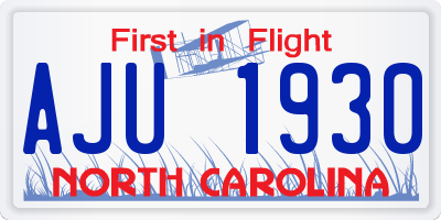 NC license plate AJU1930